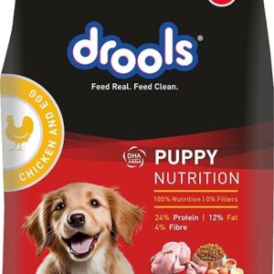 Drools Puppy Nutrition Dry Dog Food, Real Chicken & Egg Flavor, with DHA (3kg)