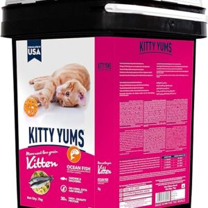 Kitty Yums Kitten Dry Cat Food - Ocean Fish (Sardine & Mackerel) - 7kg Pack in Reusable Airtight Container