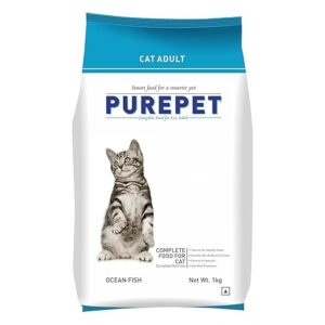 Purepet Ocean Fish Adult Dry Cat Food - Complete & Balanced Nutrition, 1 kg