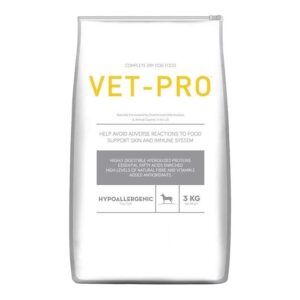 Vet Pro Hypoallergenic Complete Dry Dog Food with Hydrolyzed Proteins for Skin & Immune Support - 3 kg