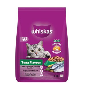 Whiskas Adult (1+ Years) Dry Cat Food, Tuna Flavour - 7 kg Pack