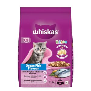 Whiskas Junior Ocean Fish Dry Cat Food for Mother & Kitten (2-12 Months), 1.1kg Pack