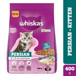 Whiskas Persian Kitten Dry Food (2-12 Months) – 3-in-1 Hair-related Solution, 400g Pack