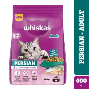Whiskas Persian Adult Dry Cat Food (1+ Years) – 3-in-1 Hair-Related Solution, 400g