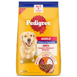 Pedigree Adult Dry Dog Food - Chicken & Vegetables Flavor, 10 kg Pack